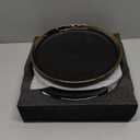 Loymokinar Dinner Plates, Set of 5, 10 inch, Black Porcelain with Gold Trim, Black Plates, Gold Ceramic Plates, Ideal for Desserts and Appetizers.