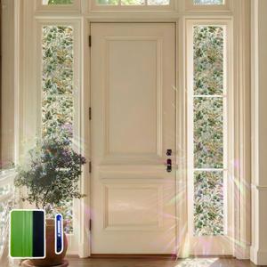Rainbow Window Privacy Film with Tools, 3D Stained Glass Window Film for Home and Office, Spring & Autumn Leaves, 11.02"x 78.73"(28x200CM)