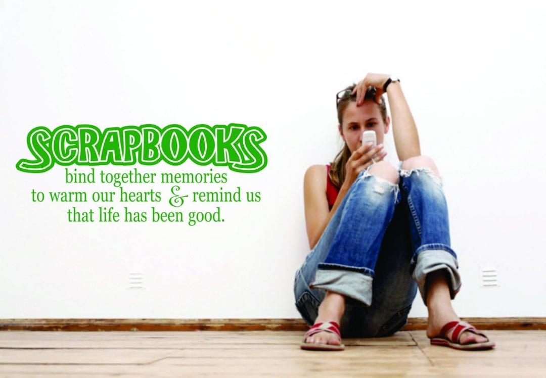Design With Vinyl Home Wall Decals - Scrapbooks Bind Together Memories Removable Wall Sticker Home Decoration - Size: 23 in x 44 in