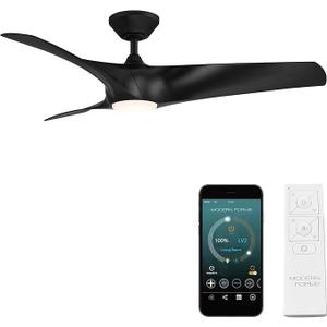 TCL 52" Black Ceiling Fan with Light and Remote, Modern LED 3-Color, 3CCT, Quiet Motor for Bedroom, Living Room, Dining Room, Ceiling Fans with Lights (Black)