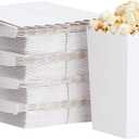 BLUE PANDA Popcorn Boxes for Party - 100 Pack, White, 3.3 x 5.5 x 3.5 In - White Popcorn Boxes for Movie Night