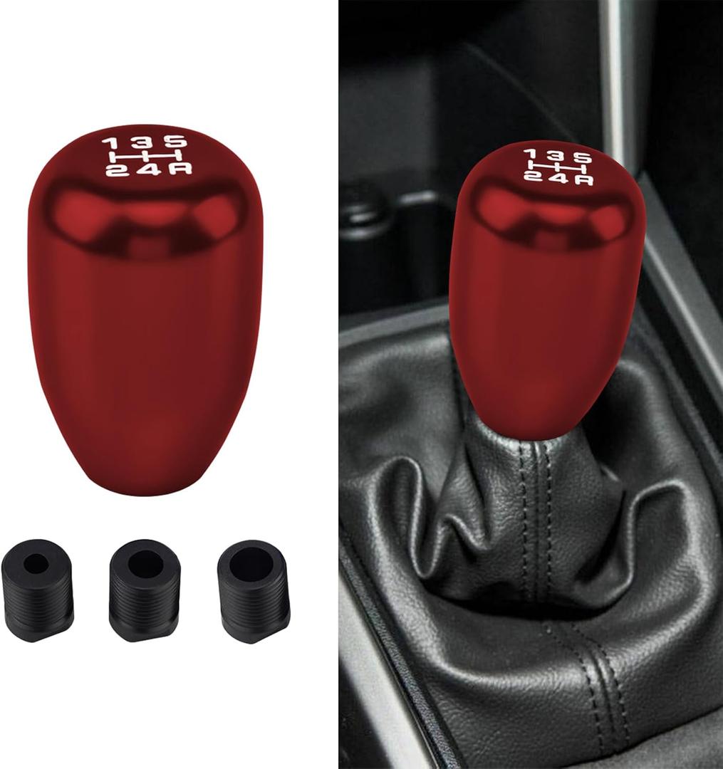 Car Gear Shift Knobs, Manual Gear Shift Knobs Replacement, Universal Car Accessories Interior Stick Shift Knob, Manual 5 Speed Universal Gear Stick Shift Knob for Car Truck SUV (Red)