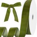 woric Olive Green Velvet Ribbon 1 Inch 25 Yards Green Velvet Fabric Vintage Ribbons for Gift Wrapping Hair Bows Home Decor Flower Bouquets Crafts Valentines Day Gifts