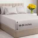 Extra Deep Full Sheet Set - 6 Piece Breathable & Cooling Sheets - Hotel Luxury Bed Sheets Set - Easy & Secure Fit - Soft, Wrinkle Free & Comfy Sheets Set - Light Grey Sheet Set with Extra Deep Pockets