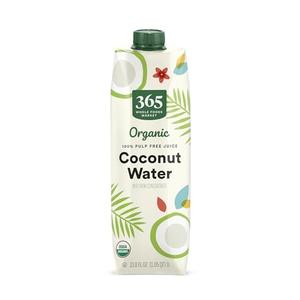 365 by Whole Foods Market, Organic Coconut Water, 100% Pulp-Free Juice, 33.8 Fl Oz Best By: March 17, 2025