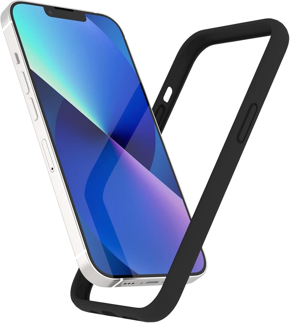 K TOMOTO Compatible with iPhone 13 Mini Bumper Case (5.4 Inch), Liquid Silicone Protective Frame [Raised Edge & Drop Protection] Silky and Soft Touch, Black