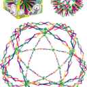 ORB Curiosities Hoberman Sphere EXTREME Expand-A-Ball - Rainbow - Triples In Size and Expands To 3 Feet - Huge Expandable Fidget Sphere, Breathing Ball Toy - Breath Exercises, Play For Kids and Adults