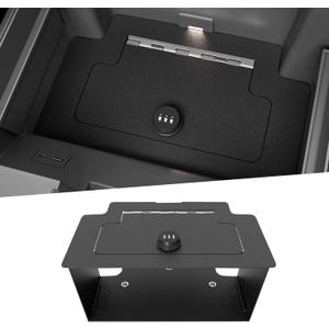 Center Console Vault for 2023 2024 2025 Chevy Silverado 1500/ GMC Sierra 1500 2500 3500 HD, Hidden Console Safe with Digital Lock, Durable Carbon Steel Console Safe Organizer Lock Box