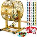 AugFir 12.6" Tall Bingo Game Sets with Steel Cage, Professional Bingo Game for Adults Includes Colorful Chips, 30 Cards and 75 Balls, Great for Fun Family, Large Groups, Parties