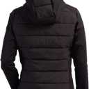 Cutter & Buck Ladies Evoke Hybrid Eco Softshell Recycled Full Zip Womens Hooded Jacket (Black, XL)