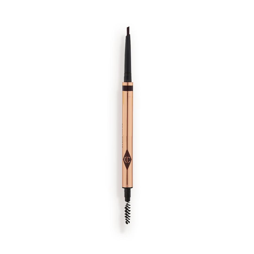 Charlotte Tilbury Brow Cheat Eyebrow Pencil  Refillable MicroPrecision Brow Pencil with Angled Tip for Natural HairLike Strokes  16Hour Wear, Waterproof, Vitamin E + Carnauba Wax  Dark Brown