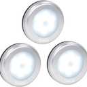 3 Pcs Motion Sensor Light Indoor, Searik Magnetic LED Night Light Battery Powered Step Lights Stair Closet Light Under Cabinet Lighting Stick On Anywhere Lamp for Home Kitchen Hallway Cabinet Bathroom (White)