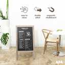 Ilyapa Wooden A-Frame Sign with Eraser & Chalk - 40 x 20 Inches Magnetic Sidewalk Chalkboard Grey Menu Display for Restaurant, Business or Wedding