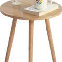 AWASEN Side Table Round, Small Accent Table Nightstand Modern End Table for Living Room Bedroom Office Small Spaces, 15.7''D x 19.69''H(Natural Walnut), 16 in x 16 in x 19.5 in