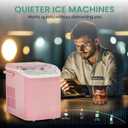NEWBULIG Ice Makers Countertop with Handle, Portable Ice Machine, 9 Bullet Ice Cubes in 6 Mins, 26lbs in 24Hrs, Auto-Cleaning, with Basket and Scoop, for Home, Kitchen, RV, Camping, Light Pink