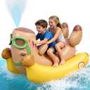 Skirfy 72" Inflatable Swimming Pool Float for Kids with Sprinkler for Yards, 3-in-1 Summer Water Toys Large Pool Raft Outdoor Party Toys