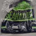 FOCO NFL unisex-adult Nfl Team Logo Adult Stretch Gloves With Big Wordmark Strip Pom Knit Hat Beanie Set (One Size)