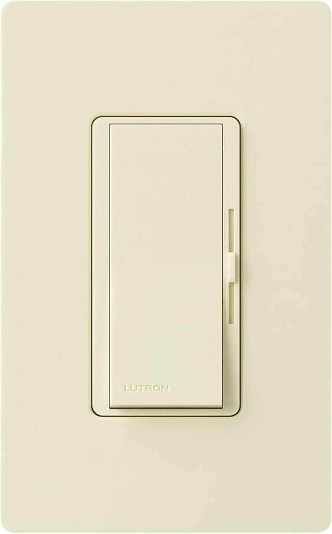 Lutron DVWFSQ-FH-AL Diva 1.5-Amp Single Pole 3-Way 3-Speed Fan Control, Almond