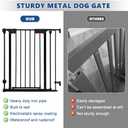 AGESISI Freestanding Dog Gates with Door Walk Through, Extra Wide Doggy Door 100" W x 29" H Pet Gate Safty 4 Panels Dog Fence for Stairs, Doorways
