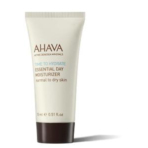 AHAVA Essential Day Moisturizer, Normal to Dry Skin - Essential Daily Hydrating Facial & Neck Cream, Anti-Aging & Smoothing Effect, Enriched with Osmoter, Aloe Vera, Allantoin & Vitamin E, 0.51 fl.oz