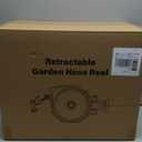 Retractable Garden Hose Reel 100 ft x 1/2 in,Super Heavy Duty Automatic Wall Mount Water Hoses Reels for Outdoor, Any Length Lock, Slow Return System,180 Swivel Bracket,10 Pattern Nozzle