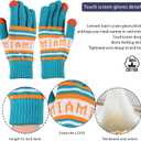 2 x Vintage Classic Skull Cap Beanie Hat Cuffed Winter Hat Knit Comes with Warm Gloves Gifts for Men Women Fans (Medium-Large)