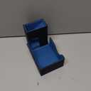 Dice Tower & DND Dice Tray, Foldable Portable Dice Rolling Tower with Tray and Storage, DND Dice Accessory for Dungeons and Dragons, PU Leather Dice Box with 7 Dice, Black/Blue