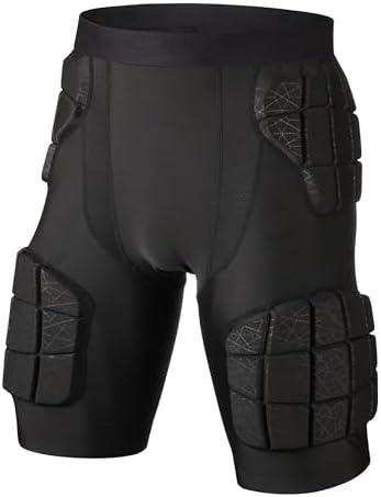 Surlim 5-Pad Football Compression Girdle/Shorts, Football Padded Shorts, Football Girdle Hip and Thigh Protector, Large