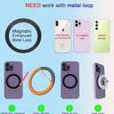 5 x Magnetic Phone Ring Holder for magsafe, Glitter Magnetic Grip Compatible with iPhone 17 16 15 14 13 12 Pro max,Pro,Plus,Mini,Pixel 10 Series Mag Safe Accessories Kickstand,Deep Purple