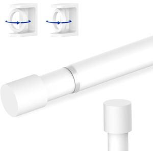 White Spring Tension Rod, Max 18 to 36 Inch Adjustable Tension Rods 24 to 36 inch, No-Drill Easy Installation Rust-Resistant Spring rod, Suitable for Closets Rod, Shoe Cabinets