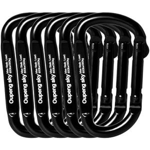 Carabiner Clip - Heavy Duty Carabiners 800lbs-13KN (2922 lbs) Carabeaner D Ring Shape,Key Chain Clip Hook,Keychain Clip,Multipurpose for Camping, Hiking,Backpacking or Other Outdoor Activities.