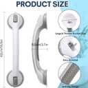 Auroras Strong Suction Cup Grab Bars for Bathtubs and Showers, 2 Pack Removable Heavy Duty Shower Grab Bars for Seniors No Drilling, 16 Inch Non-Slip Shower Handles for Elderly,Children,Injured