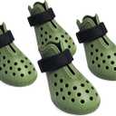 Dog Shoes for Hot Pavement - Comfortable Paw Protection for Medium & Large Dogs, Adjustable Strap & Non-Slip, Easy-Clean, Outdoor Sports Boots, Dog Booties for Summer Rain (Green, XL)