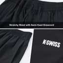 K-Swiss Men's Athletic Shorts with Zipper Pockets - Lightweight Gym Shorts with Drawstring for Running Workout Lounge Casual, Black, S