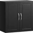 SoBuy Bathroom Kitchen Wall Cabinet, Garage or Laundry Room Storage Medicine Cabinet, Linen Tower Bath Cabine with Shelf, Black FRG231-SCH