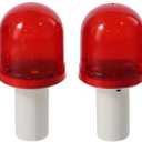 4 Pack Cone Round Red LED Traffic Cone Lights, ABS Polycarbonate Emergency Flashing Warning Light, for Traffic Safety and Emergencies