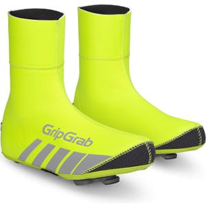 GripGrab RaceThermo Waterproof Winter Road Bike Overshoes Windproof Thermal Cold Weather Neoprene Cycling Shoe Covers (Large (9-10), Yellow Hi-Vis)