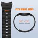 Bandletic Magnetic Silicone Band Compatible with Samsung Galaxy Watch 7 6 5 4 FE 40mm 44mm/for Galaxy Watch 6 4 Classic 43mm 47mm 42mm 46mm/Watch 5 Pro 45mm, 20mm No Gap Strap for Men Women, Black