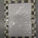 Lahumzco 5x7 Gray and White Bone Inlay Picture Frame – Handmade Curved Checkerboard Pattern Photo Frame – Decorative Frame for Home, Desk, Shelf, Wall Display