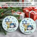 3 x Christmas Hanukkah Ornaments 2025, Hanukkah Gifts for Women, Christmas Tree Decoration Ceramic Ornaments, Chanukah Decorations Religious Gifts for Women, Xmas Hanging Ornaments