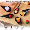 Tessco 400 Pcs 4'' Mini Plastic Appetizer Spoons, Disposable Tasting Appetizer Plates, Tear Drop Asian Soup Spoons for Dessert Sauces Sushi Ice Cream Food Dishes Catering Parties, 2 Styles(Black)