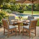 California Umbrella Outdoor Dining Chair, Set of 4 Patio Seat Cushions, 20 x 40 Inch, Premium Outdoor Memory Foam, Fade Resistant, Sunbrella Fabric, Fabric Ties, Granite