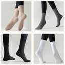 6 Pairs Pilates Socks with Grips for Women - Non Slip Yoga, Barre, Grippy Socks for Pilates Reformer, Barre & Home Workout (One Size, 01-6 Pack 2black/Dark Gray/Beige/Light Gray/White)