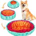 Vivifying Snuffle Mat for Dogs, Interactive Sniff Mat for Slow Eating and Keep Busy, Adjustable Dog Digging Toys Encourages Natural Foraging Skills and Mental Stimulation (Rose Red Orange)