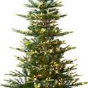 Puleo International 4.5ft Pre-Lit Aspen Fir Artificial Christmas Tree with 250 Clear Lights, 411 Realistic Dense Branch Tips, Easy Setup Artificial Trees with Sturdy Metal Stand