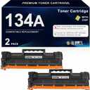 134A Black Toner Cartridge (with Chip) Replacement Compatible for HP 134A Toner Cartridge W1340A 134X W1340X Ink for Laser 209dw MFP M234dw M234sdw Printers (2 Pack, Black)
