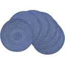 Braided Round Placemats Set of 6,Woven Washable Non-Slip Table Mats for Kitchen Dining, 14.5 Inch, Heat Resistant - Natural Fabric Indoor Outdoor Place Mats