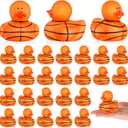 Deekin Rubber Ducks 2 Inch Bulk Sport Party Favors for Team Events Decorations Birthday Party Supplies Club Player Gift(50 Pcs,Basketball Texture)