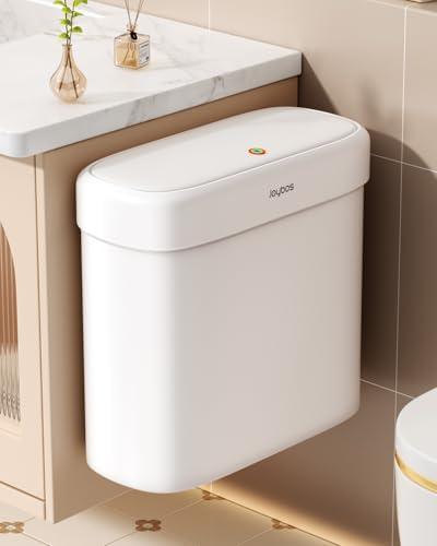 O-MART Bathroom Trash Can with Lid, 2.2 Gallon Automatic Touchless Motion Sensor Small Garbage Can, Smart Slim Trash Bin for Kitchen, Office, Bedroom, Living Room