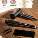 Farery 1.5 Inch Curling Iron Brush, Heated Round Brush for Loose Bouncy Curls, Hot Brush with Anti-Scald Hard Bristles, Dual Voltage Travel Hair Tool with 360 Swivel Cord, 410F Fast Heat